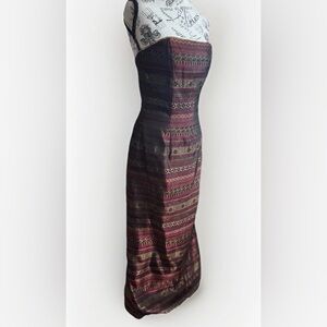 jessica mcclintock bridal millennium 2000 strapless shiny geometric maxi dress